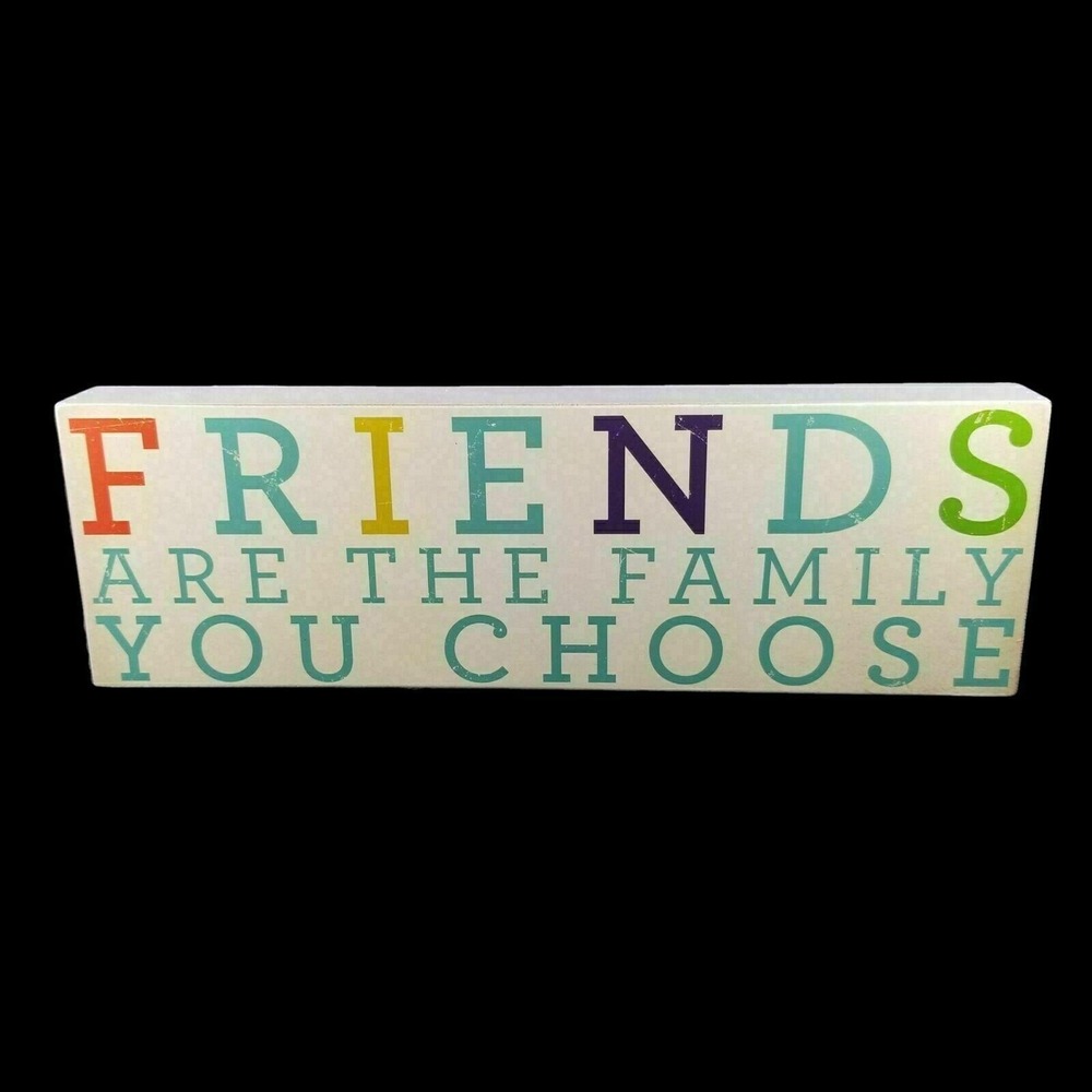 About Face Designs Plaque Friends Are The Family You Choose Wall Decor Shelf New